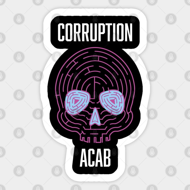 ACAB Police Corruption Death Maze Sticker by aaallsmiles